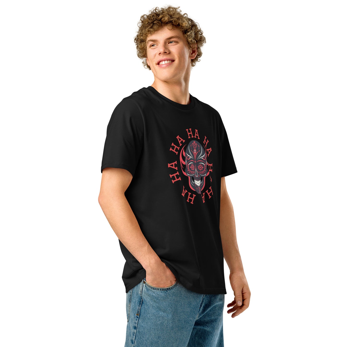 Lavyas Aura unisex ribbed-neck t-shirt side shot