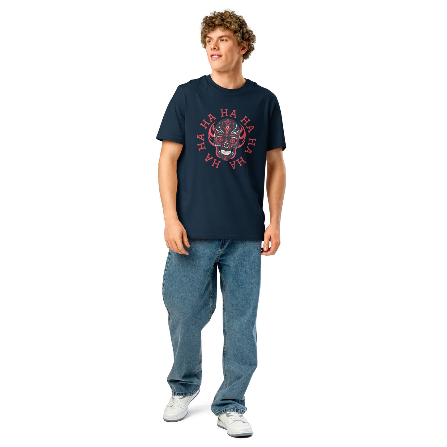 Lavyas Aura unisex organic ribbed-neck t-shirt front view