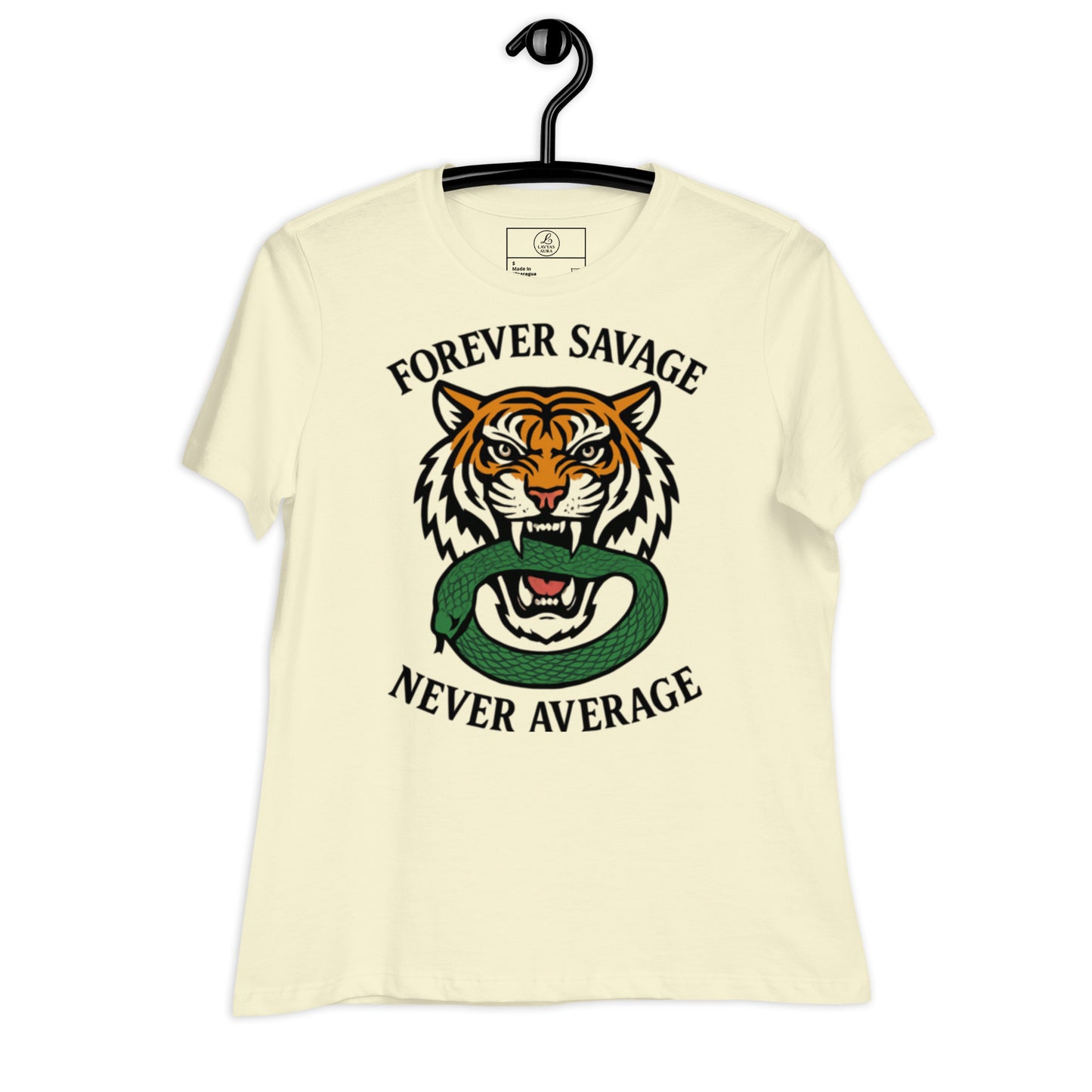 Front view of relaxed fit women’s t-shirt white