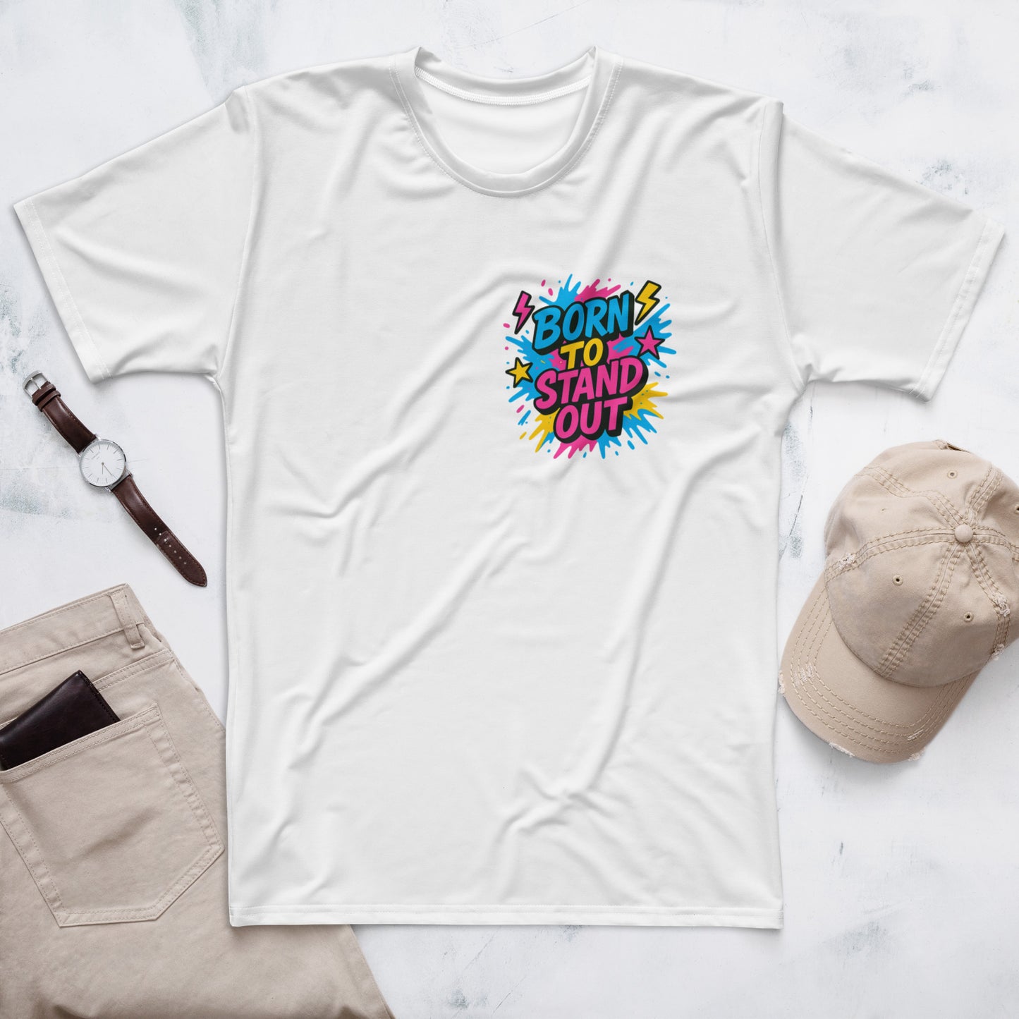 Front view of USA men's organic cotton t-shirt – Lavyas Aura