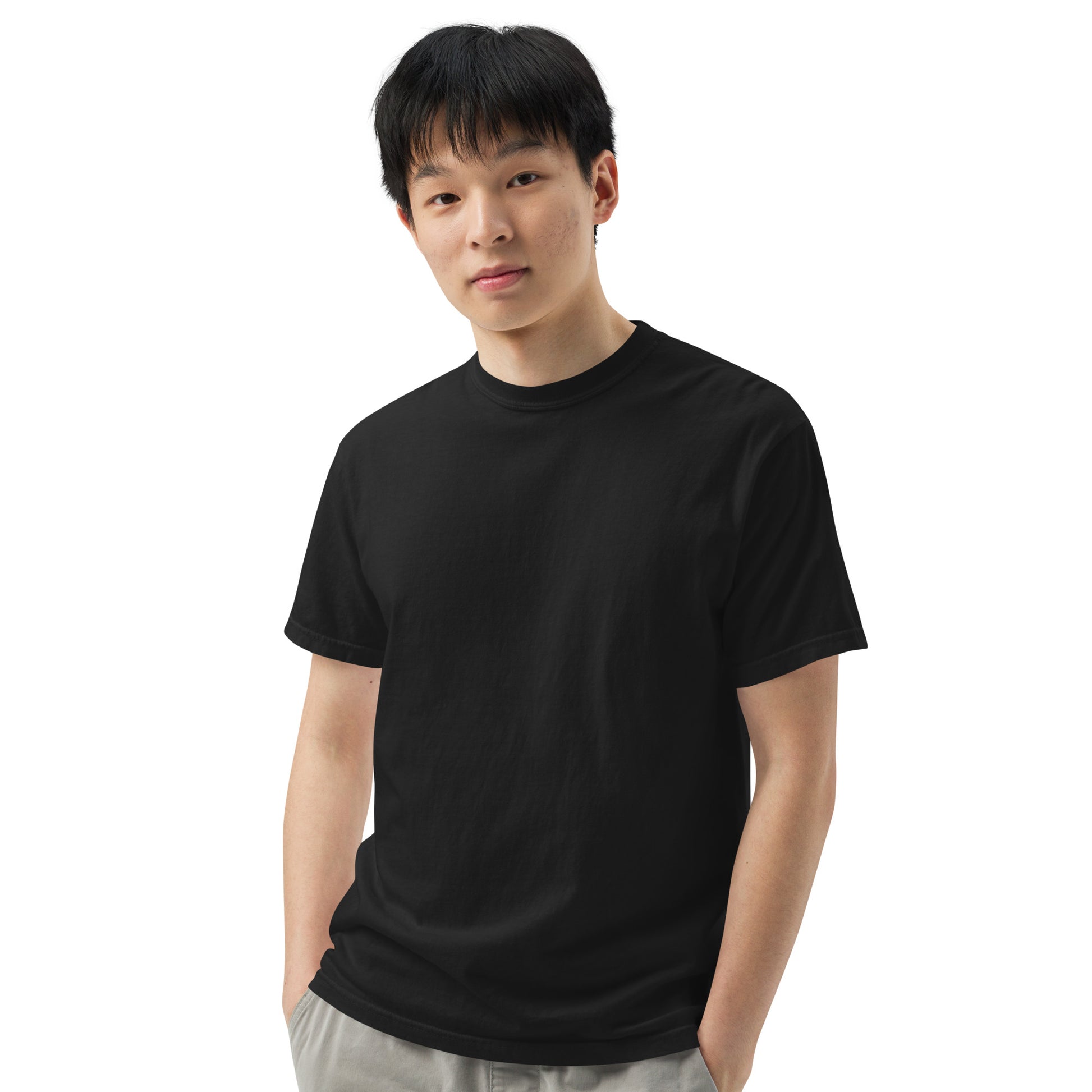 Product mockupGarment-dyed t-shirt front view unisex fit