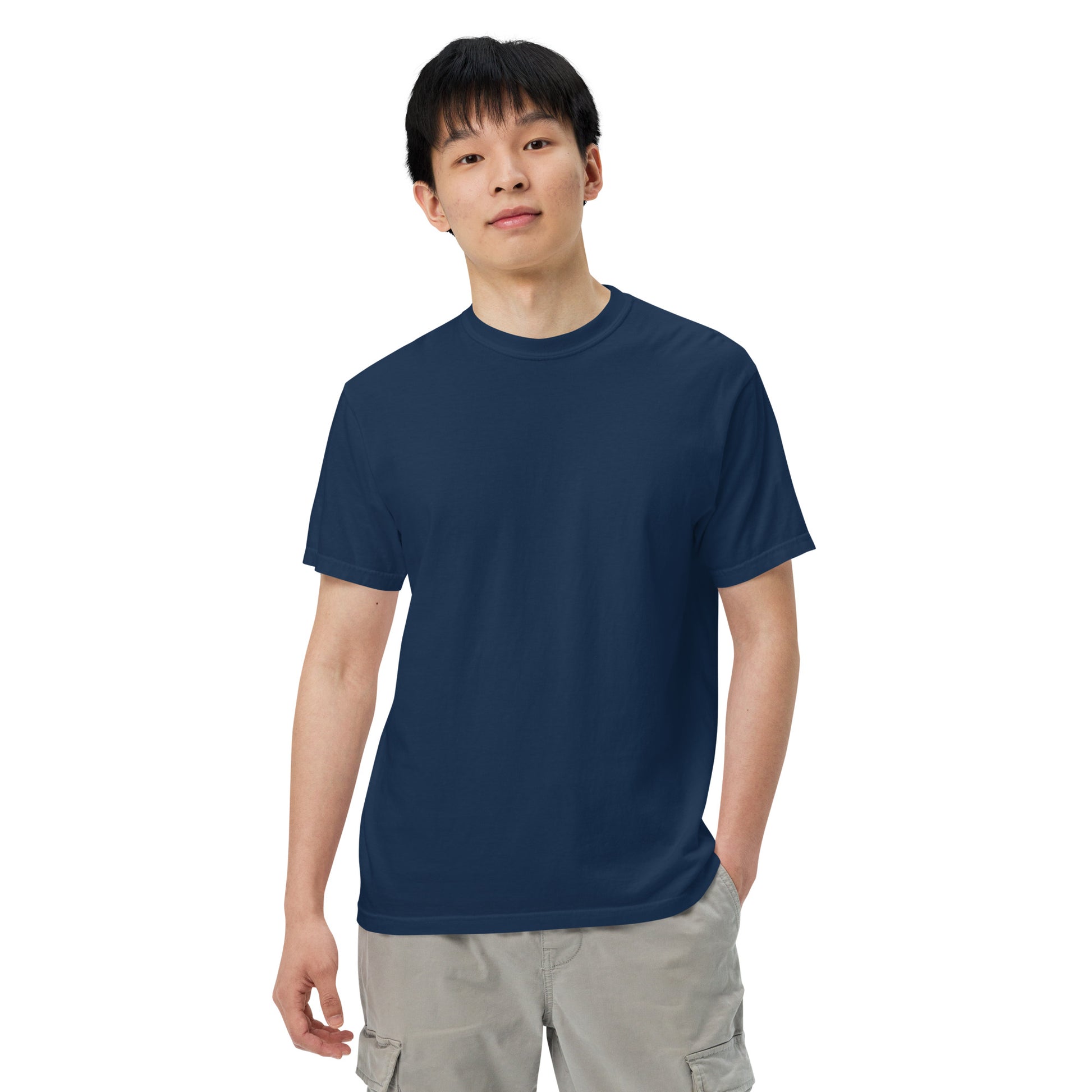 Garment-dyed t-shirt front view unisex fit