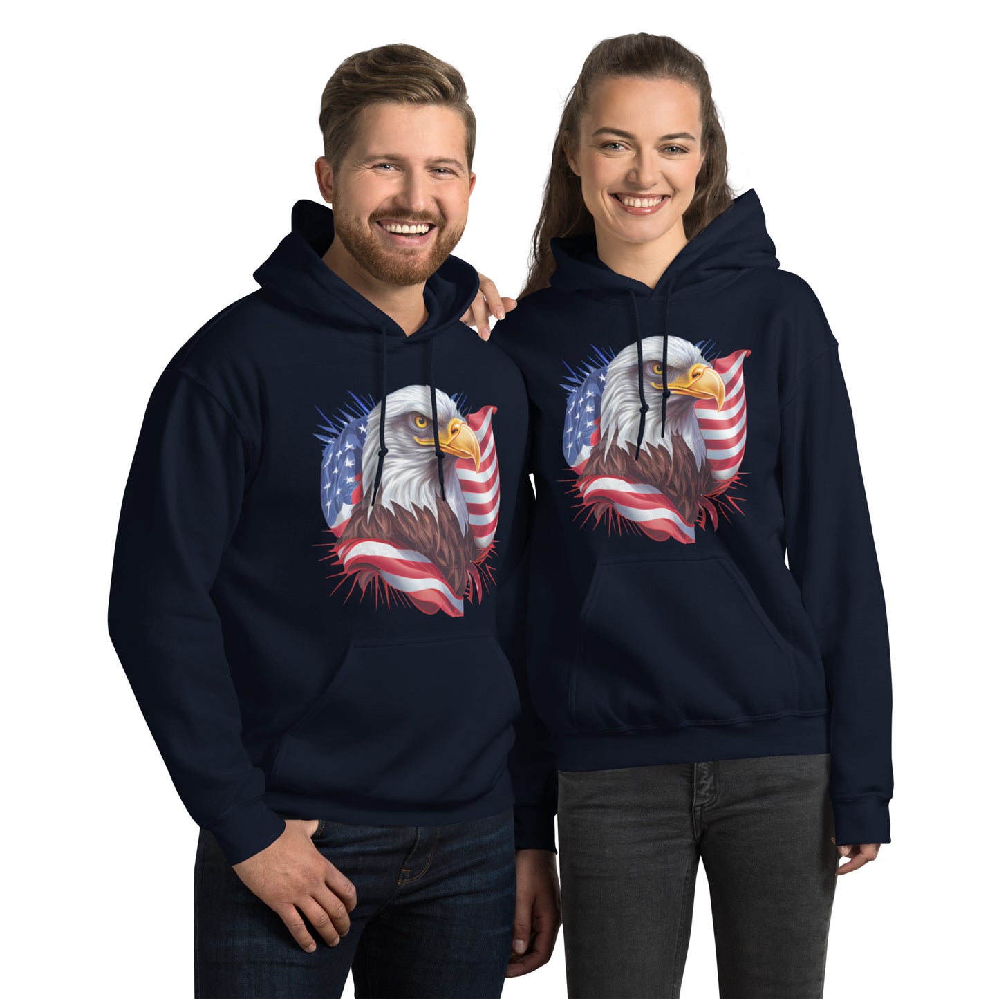 Black hoodie front view unisex style USA
