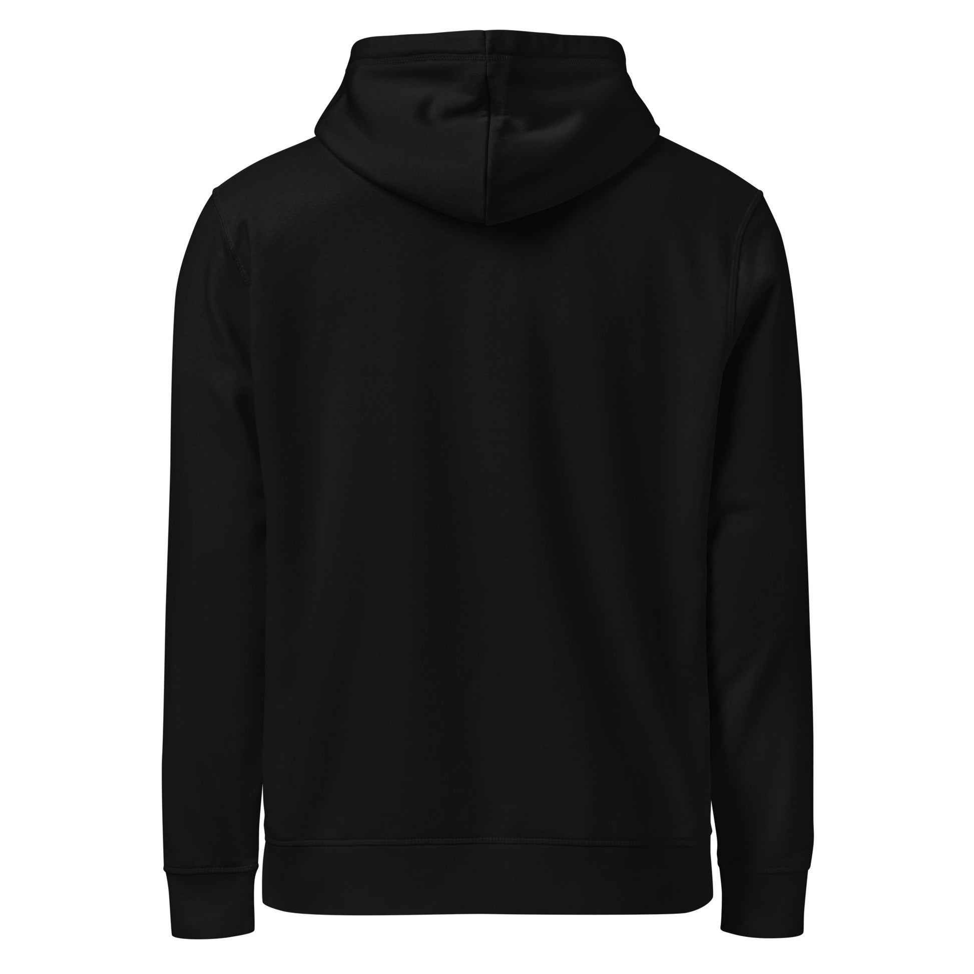 Midweight hoodie back view – unisex fit, minimalist look