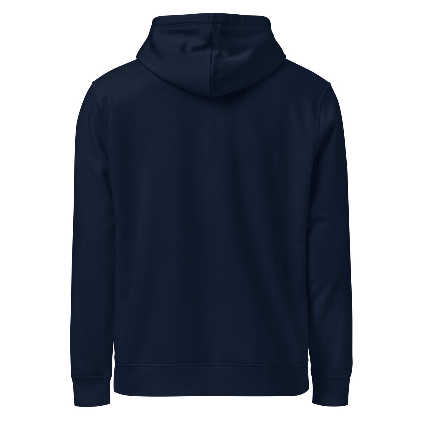 Midweight hoodie back view – unisex fit, minimalist look