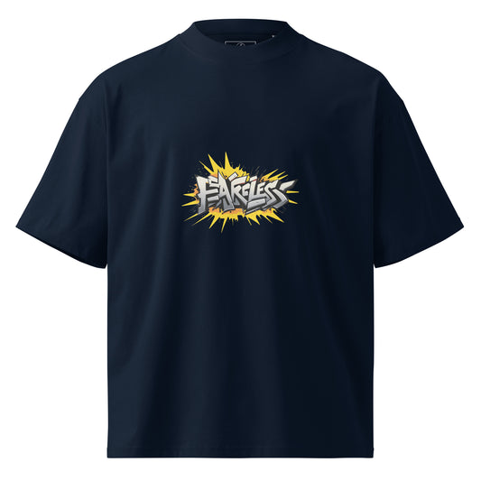 "Unisex Organic Oversized High Neck T-Shirt - Front View"