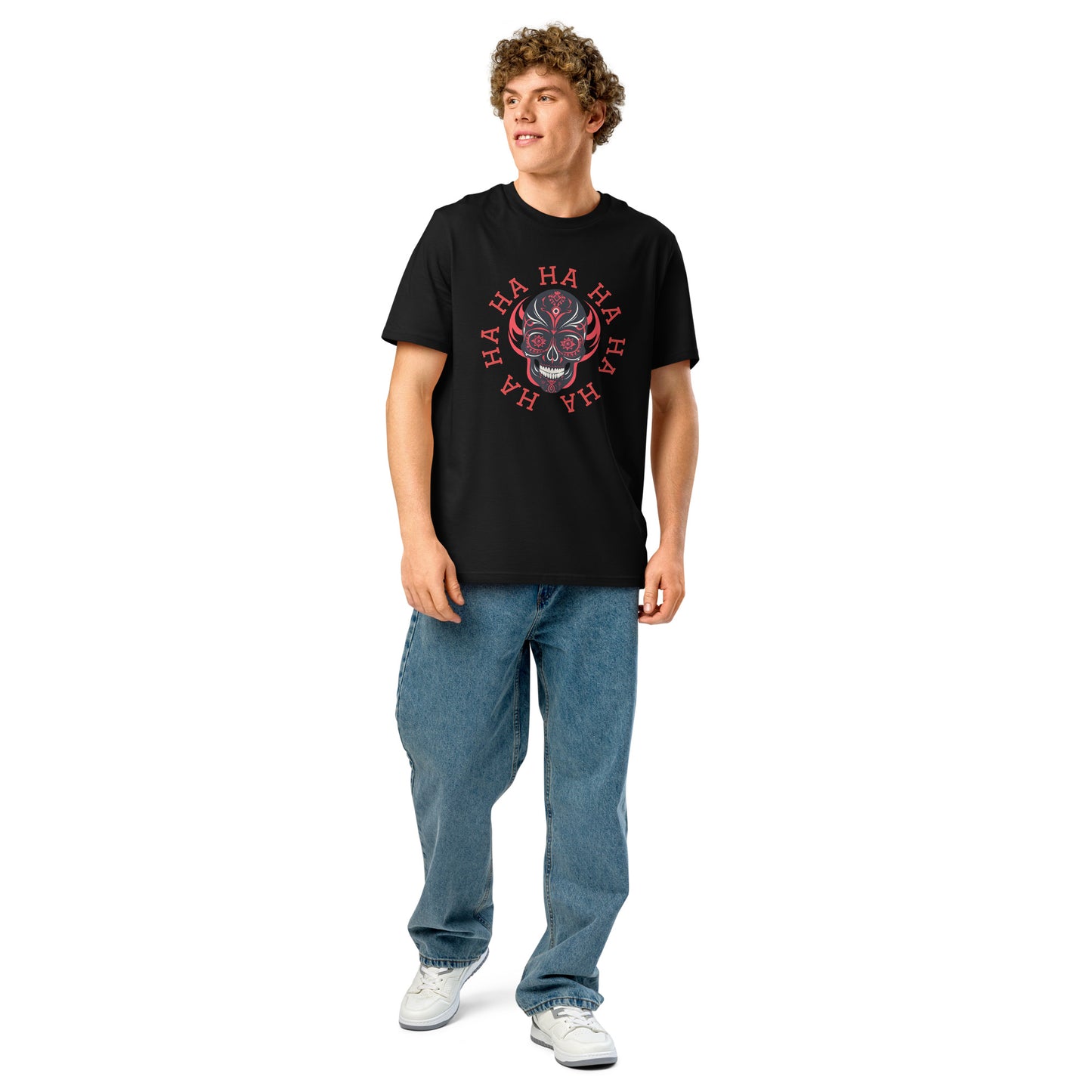 Lavyas Aura unisex organic ribbed-neck t-shirt front view