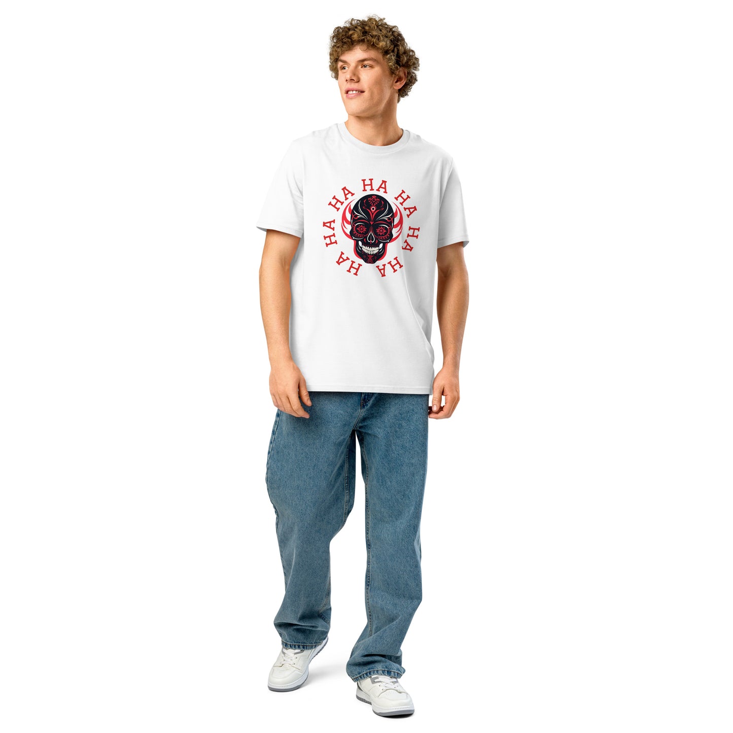 Lavyas Aura unisex organic ribbed-neck t-shirt front view