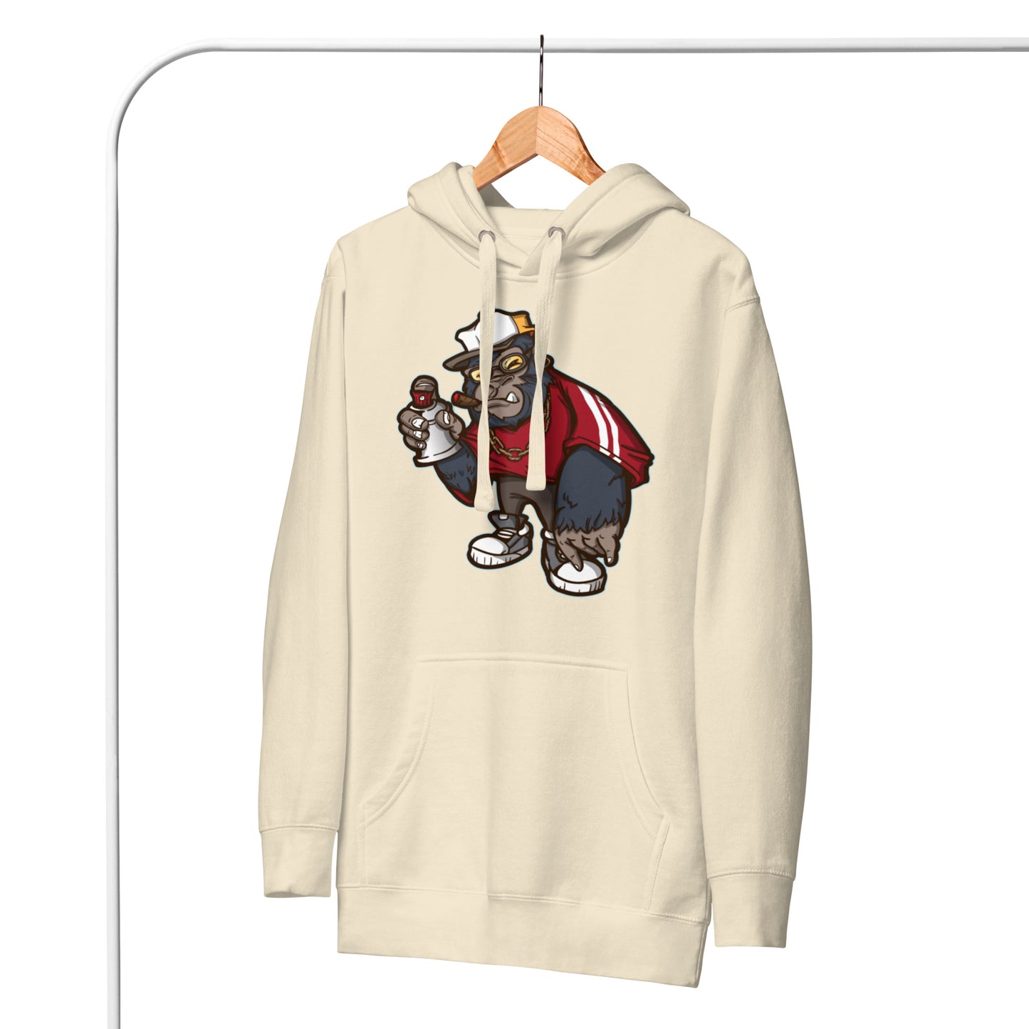 Urban street fashion hoodie with ribbed cuffs