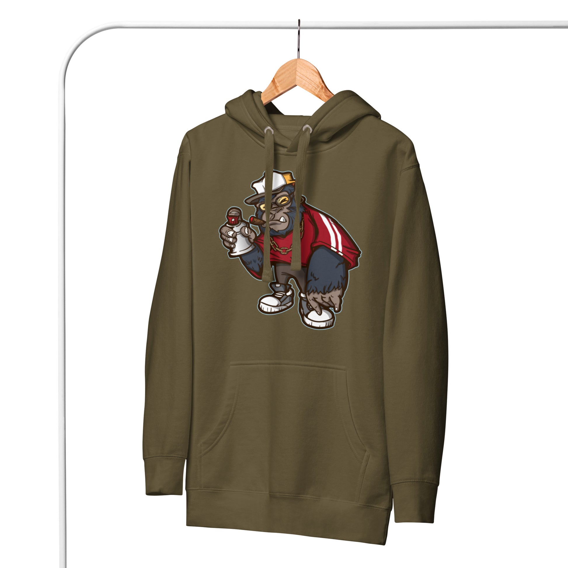 Urban street fashion hoodie with ribbed cuffs