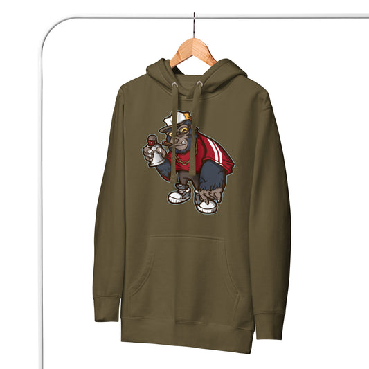 Urban street fashion hoodie with ribbed cuffs
