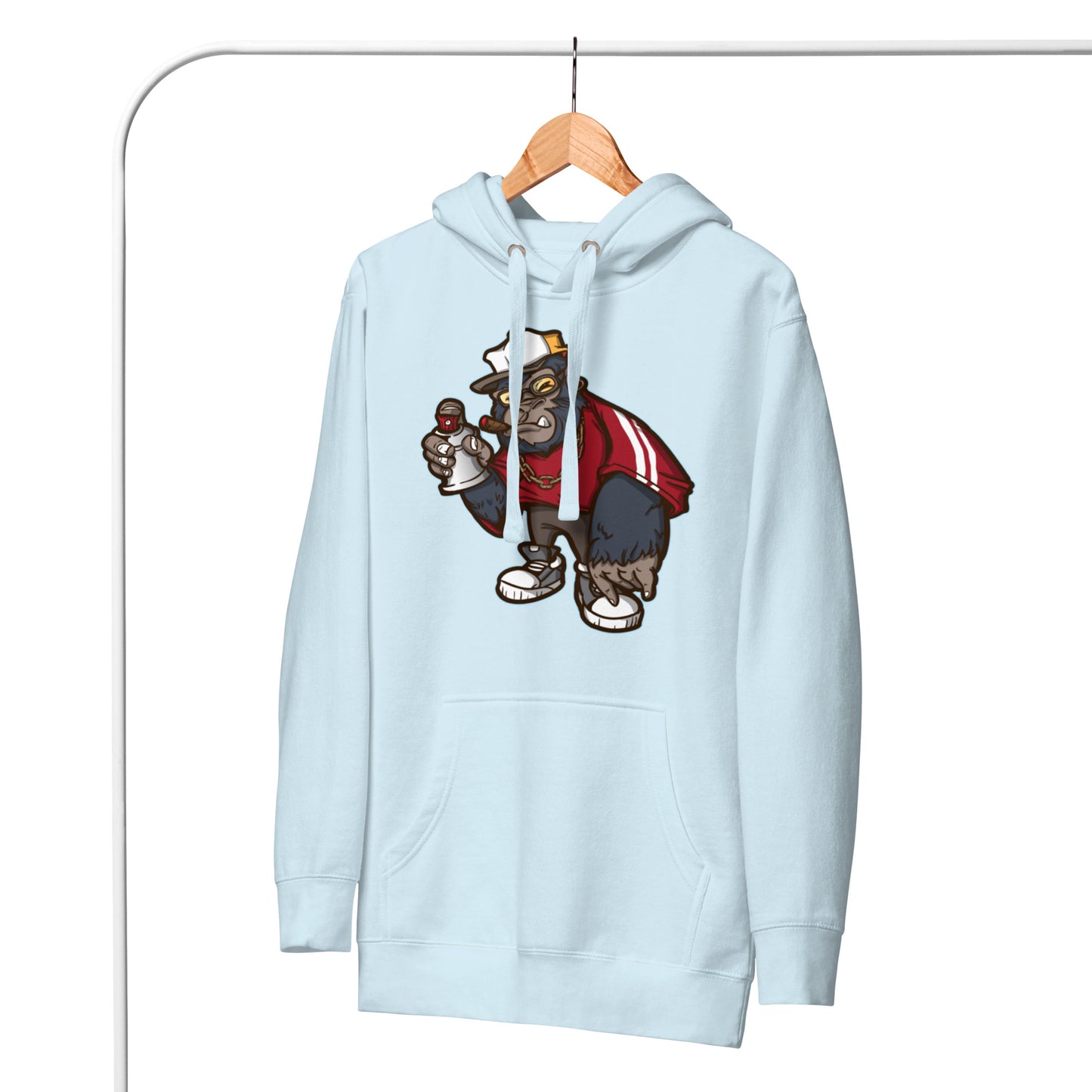 Urban street fashion hoodie with ribbed cuffs
