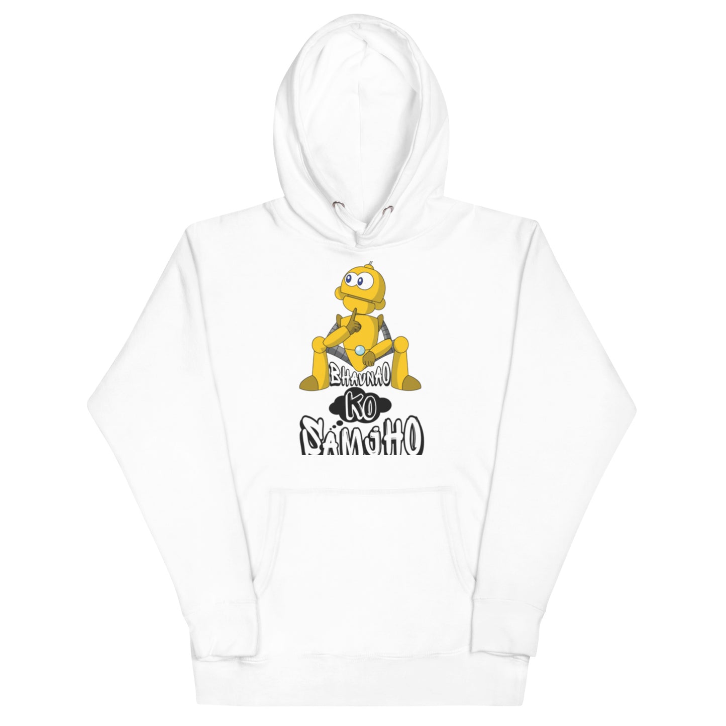 Product mockupMinimalist cotton hoodie with front pocket