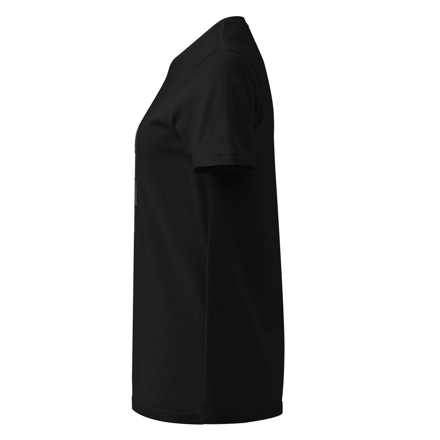 model wearing black oversized cotton t-shirt