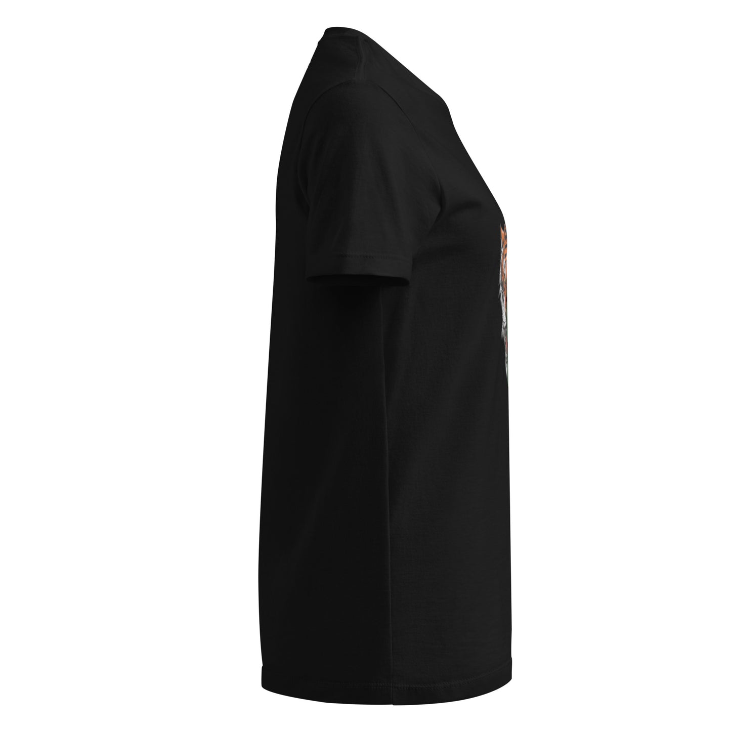model wearing black oversized cotton t-shirt