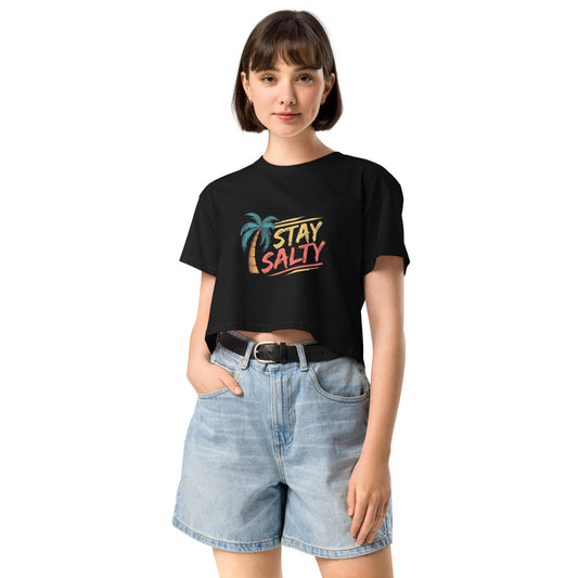 Women’s cotton crop top – front view USA fit