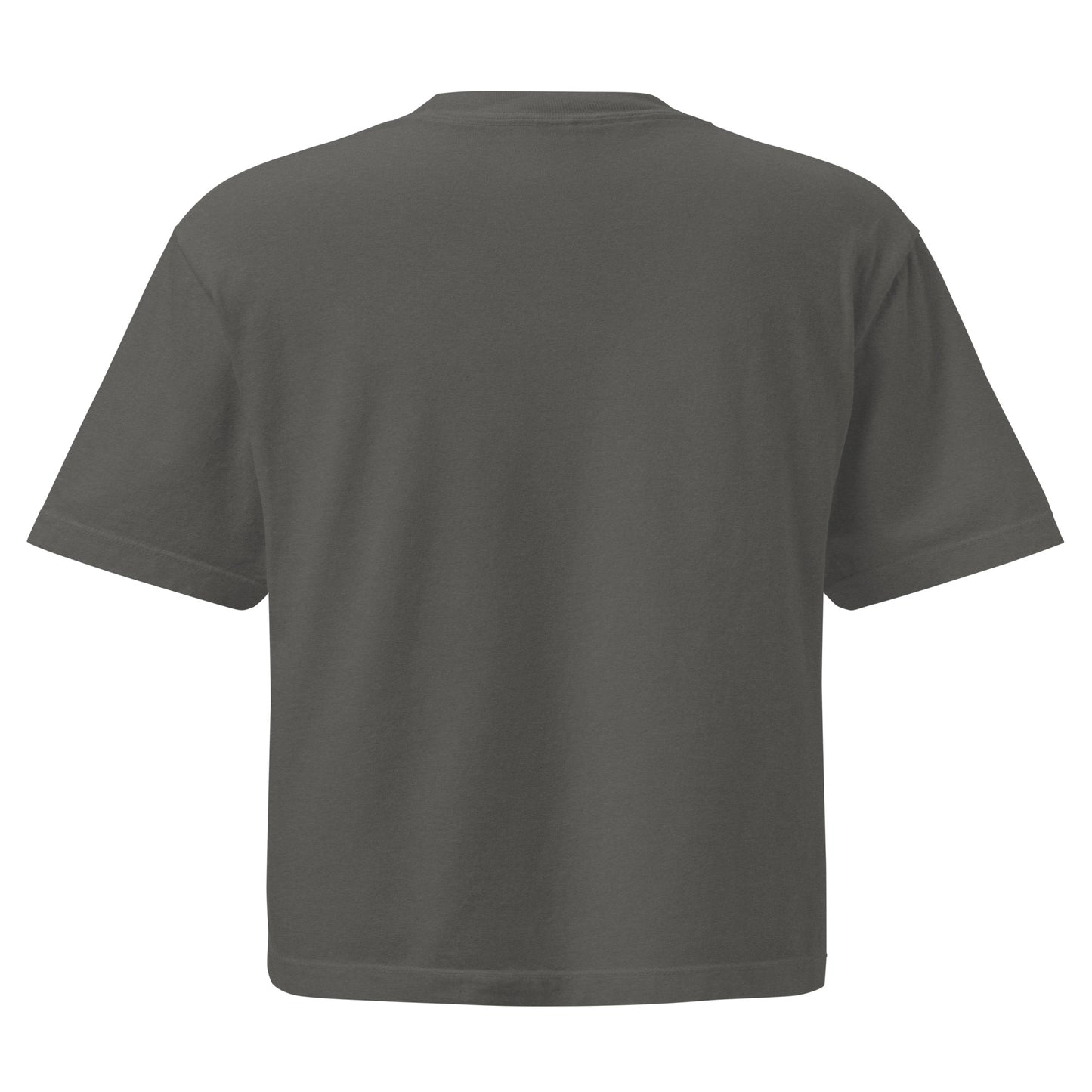 Back view of oversized heavyweight cotton shirt