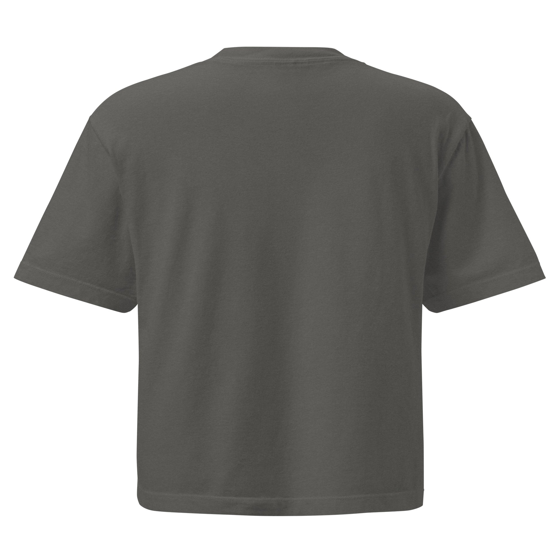 Back view of oversized heavyweight cotton shirt