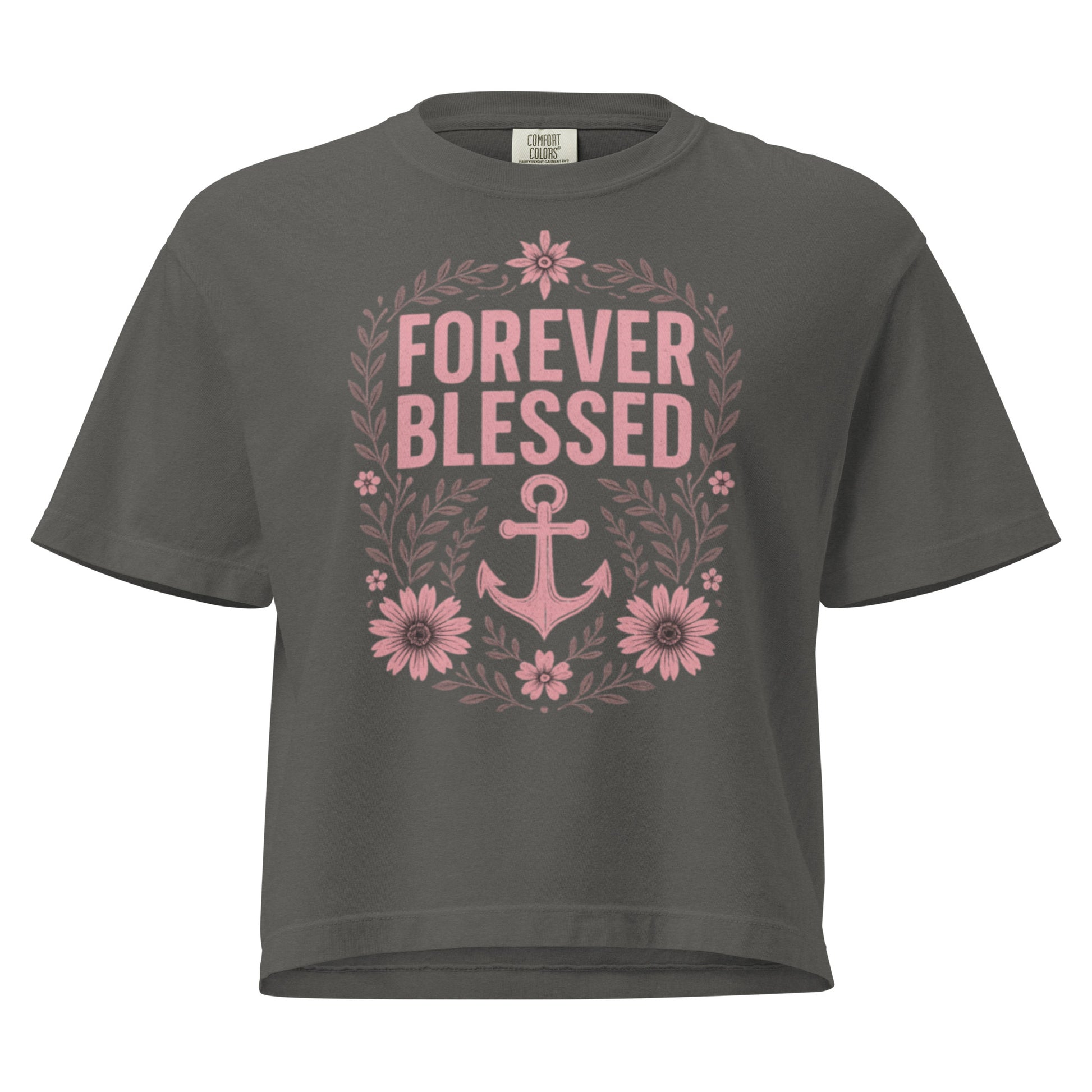 Front view of women's boxy heavyweight t-shirt USA fit