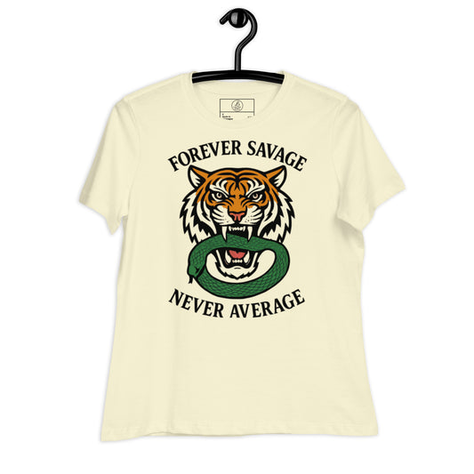Front view of relaxed fit women’s t-shirt white